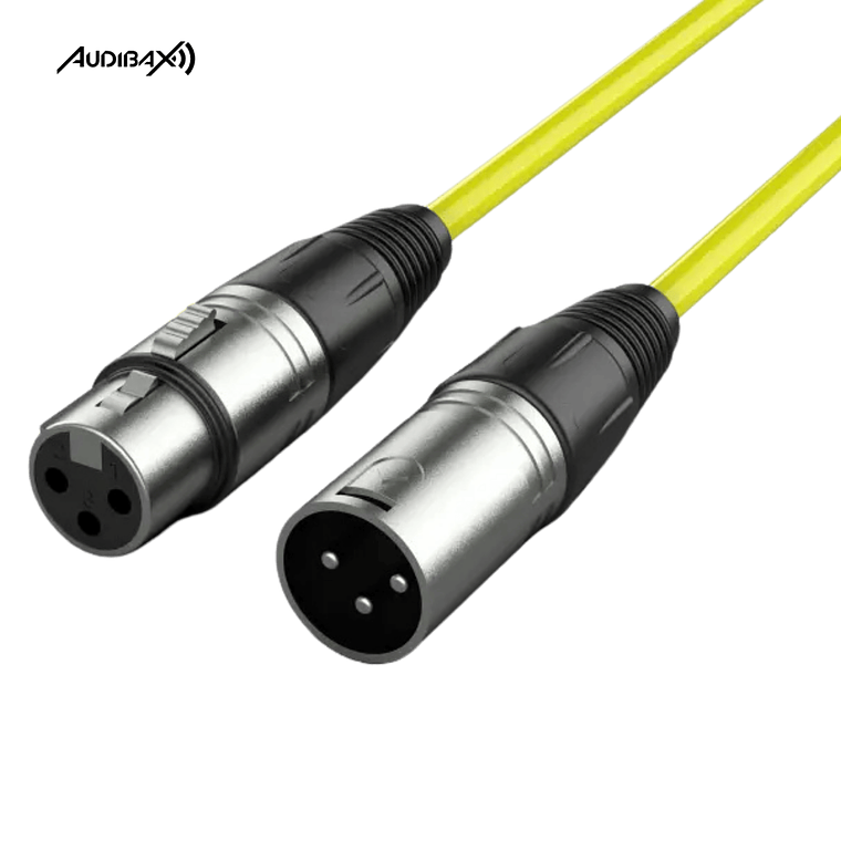 Audibax Silver XLR Cabo Macho - XLR Fêmea 6 Metros Amarelo 1
