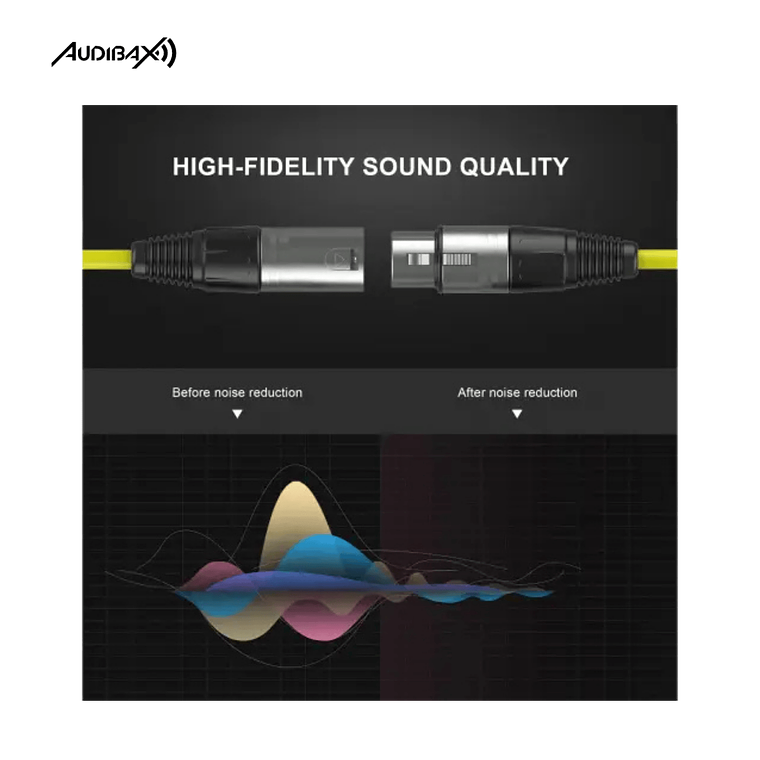 Audibax Silver XLR Cabo Macho - XLR Fêmea 6 Metros Amarelo 4