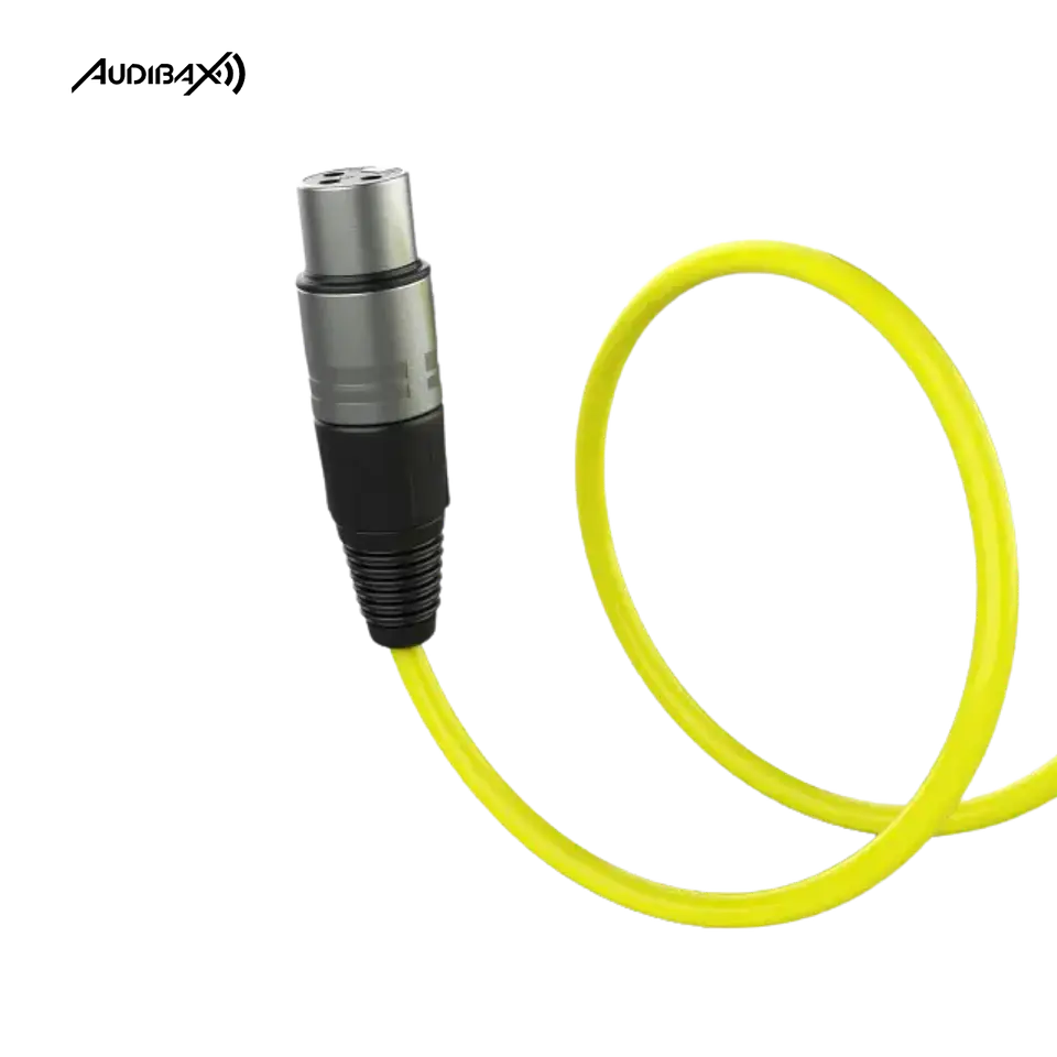 Audibax Silver XLR Cabo Macho - XLR Fêmea 6 Metros Amarelo 2