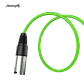 Audibax Silver XLR Cabo Macho - XLR Fêmea 3 Metros Verde - Thumbnail 3