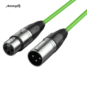 Audibax Silver XLR Cabo Macho - XLR Fêmea 3 Metros Verde