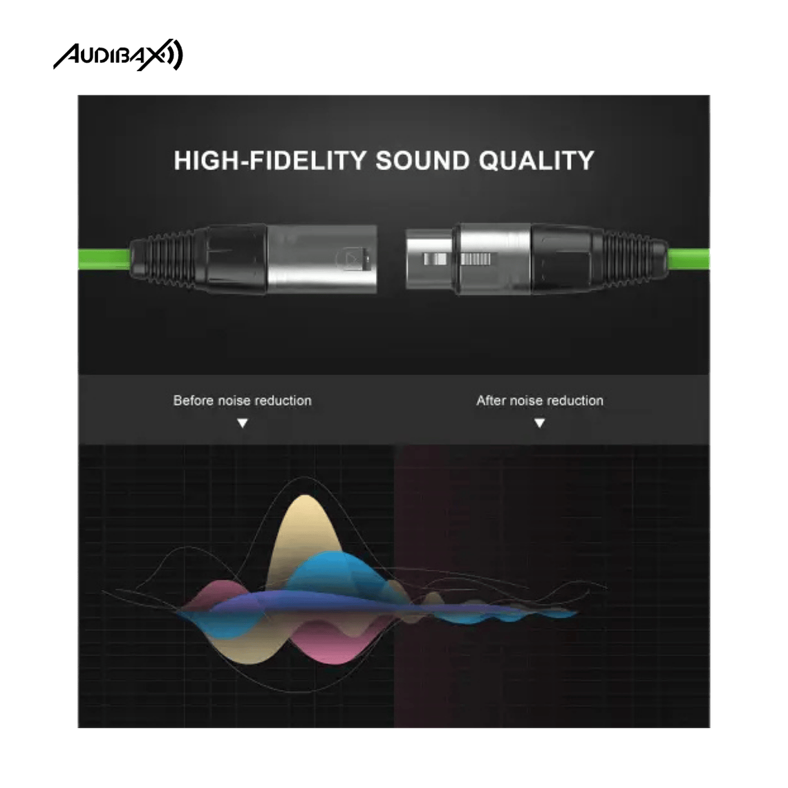 Audibax Silver XLR Cabo Macho - XLR Fêmea 3 Metros Verde 4