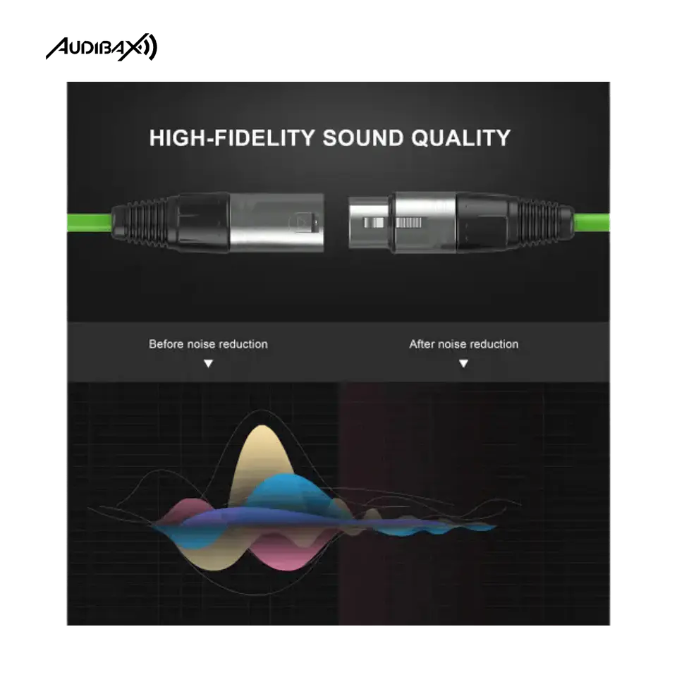 Audibax Silver XLR Cabo Macho - XLR Fêmea 3 Metros Verde 4