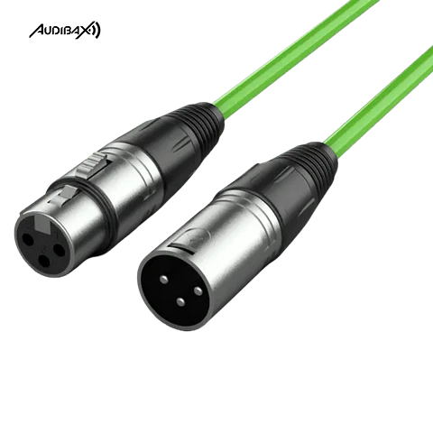 Audibax Silver XLR Cabo Macho - XLR Fêmea 6 Metros Verde