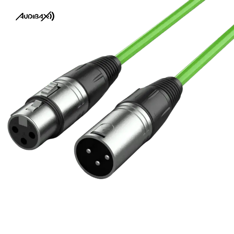Audibax Silver XLR Cabo Macho - XLR Fêmea 6 Metros Verde 1