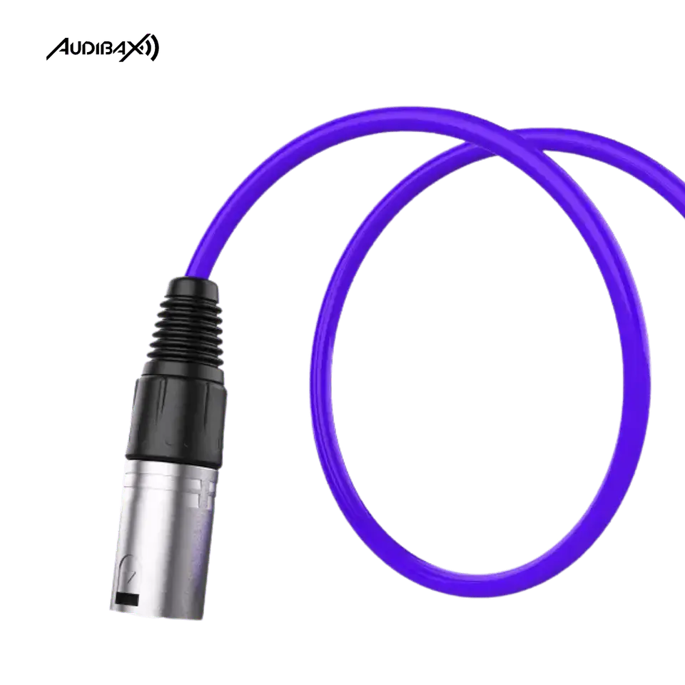 Audibax Silver XLR Cabo Macho - XLR Fêmea 3 Metros Roxo 3