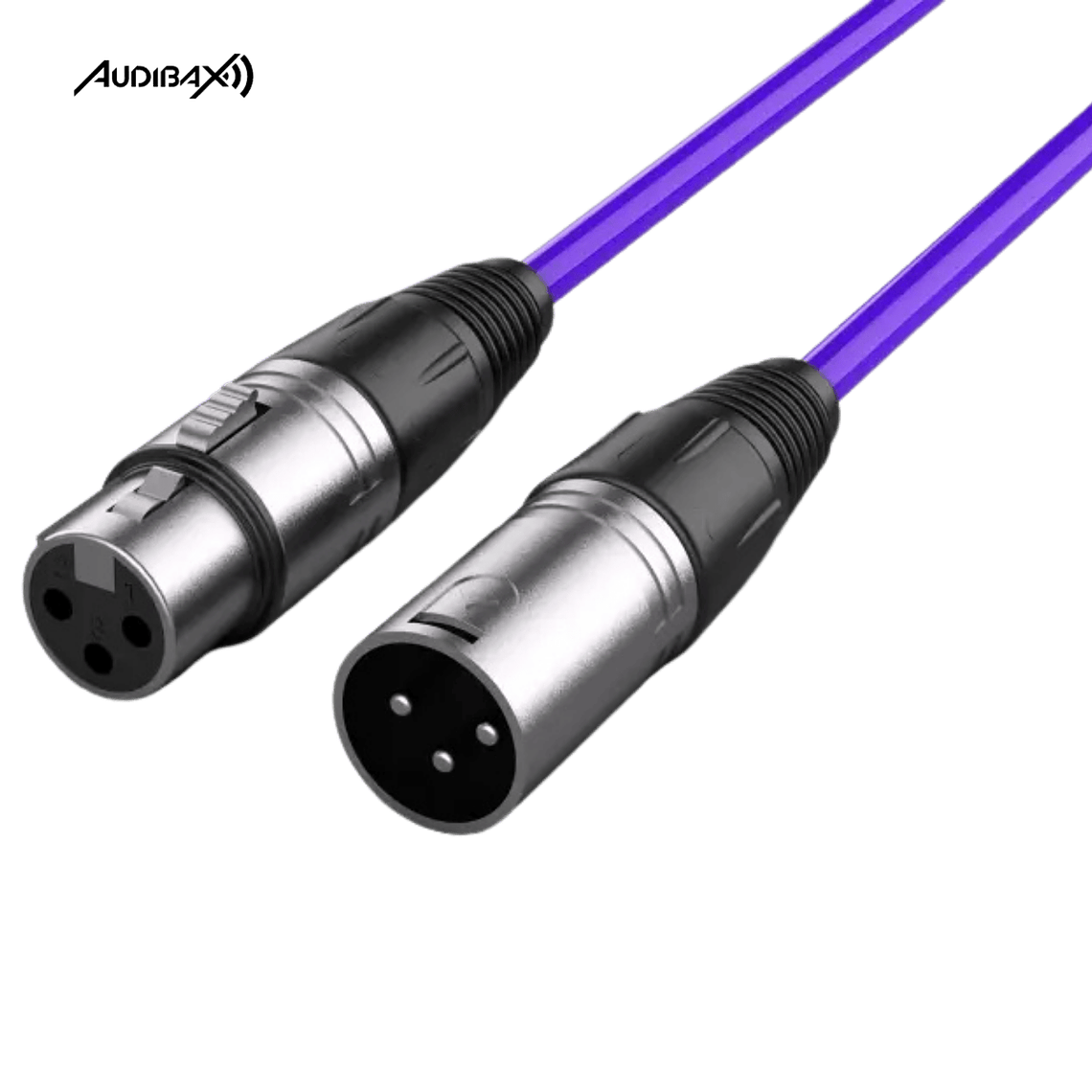 Audibax Silver XLR Cabo Macho - XLR Fêmea 3 Metros Roxo 1