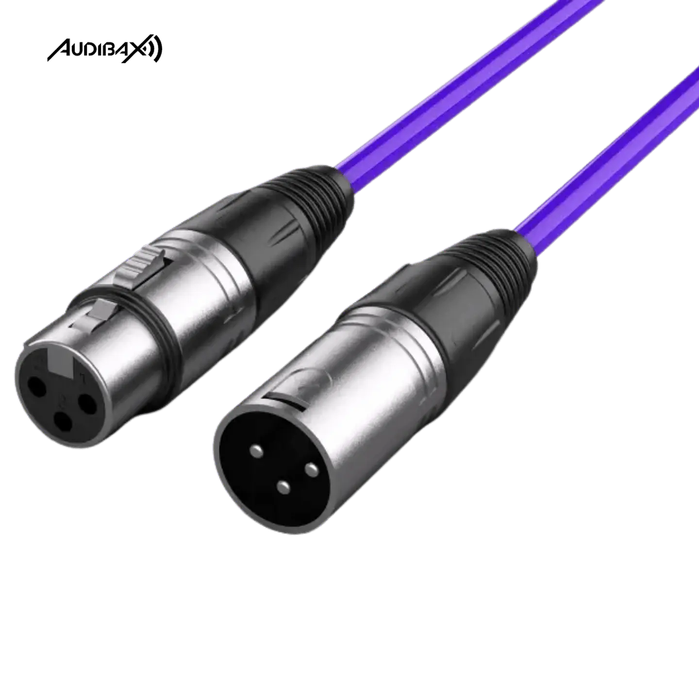 Audibax Silver XLR Cabo Macho - XLR Fêmea 3 Metros Roxo 1