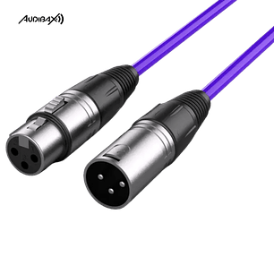 Audibax Silver XLR Cabo Macho - XLR Fêmea 3 Metros Roxo