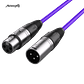 Audibax Silver XLR Cabo Macho - XLR Fêmea 3 Metros Roxo - Thumbnail 1
