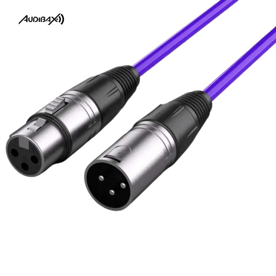 Audibax Silver XLR Cabo Macho - XLR Fêmea 3 Metros Roxo 1