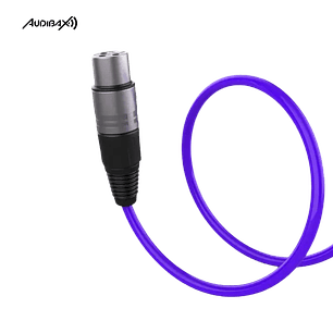 Audibax Silver XLR Cabo Macho - XLR Fêmea 3 Metros Roxo