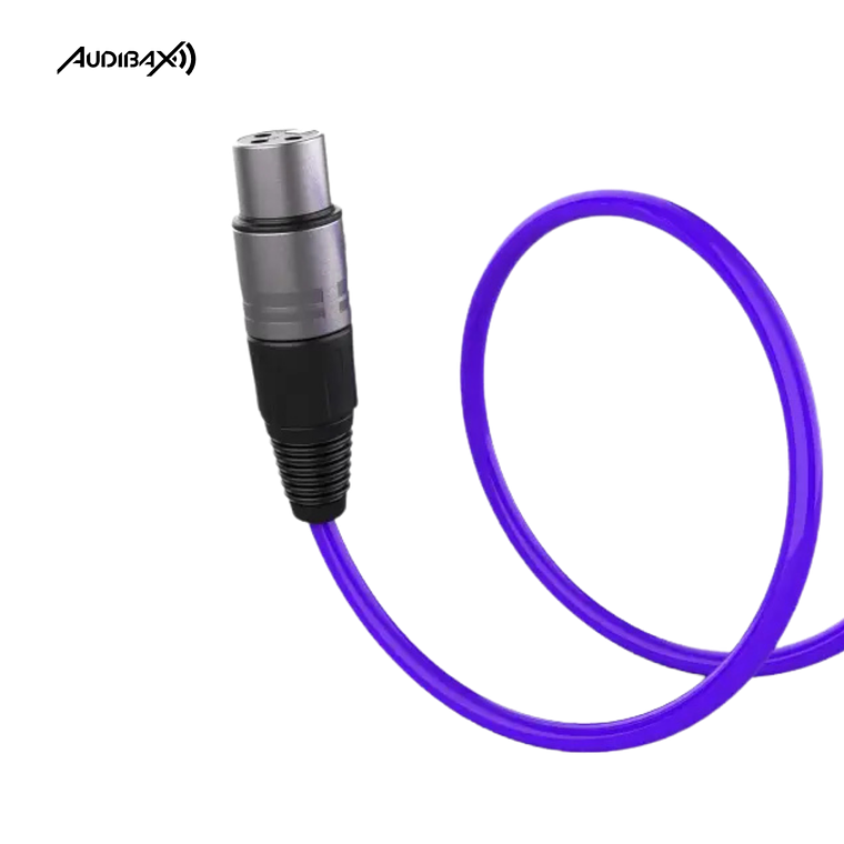 Audibax Silver XLR Cabo Macho - XLR Fêmea 3 Metros Roxo 2