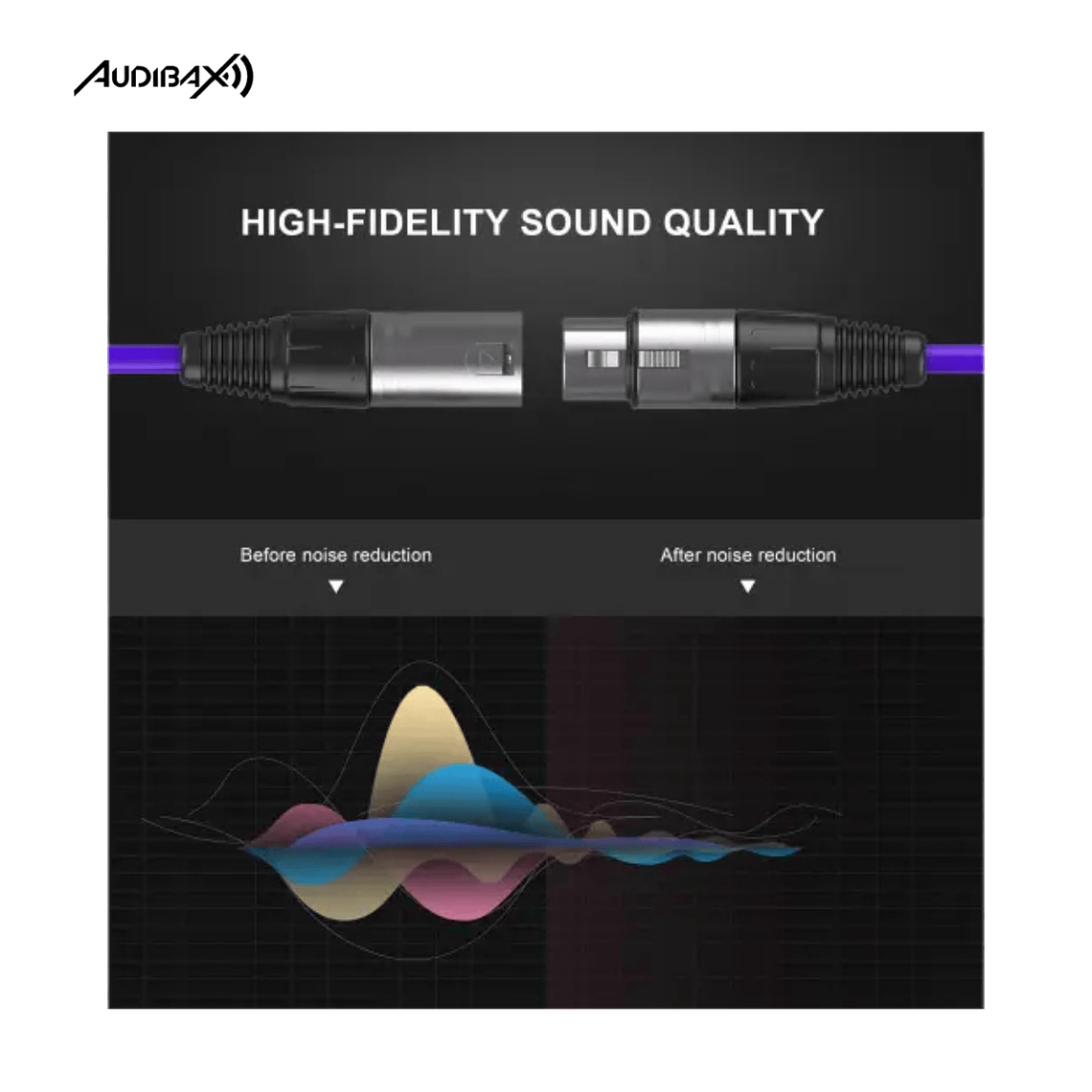 Audibax Silver XLR Cabo Macho - XLR Fêmea 6 Metros Roxo 4