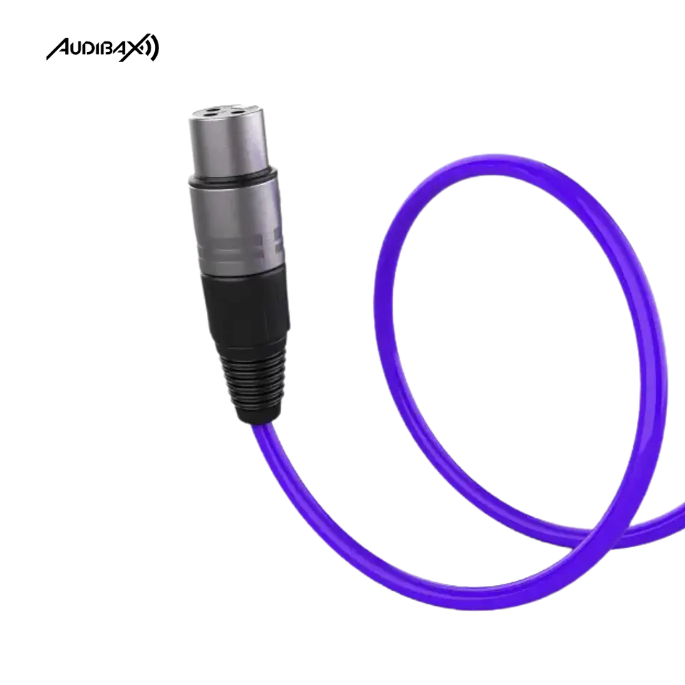 Audibax Silver XLR Cabo Macho - XLR Fêmea 6 Metros Roxo 2