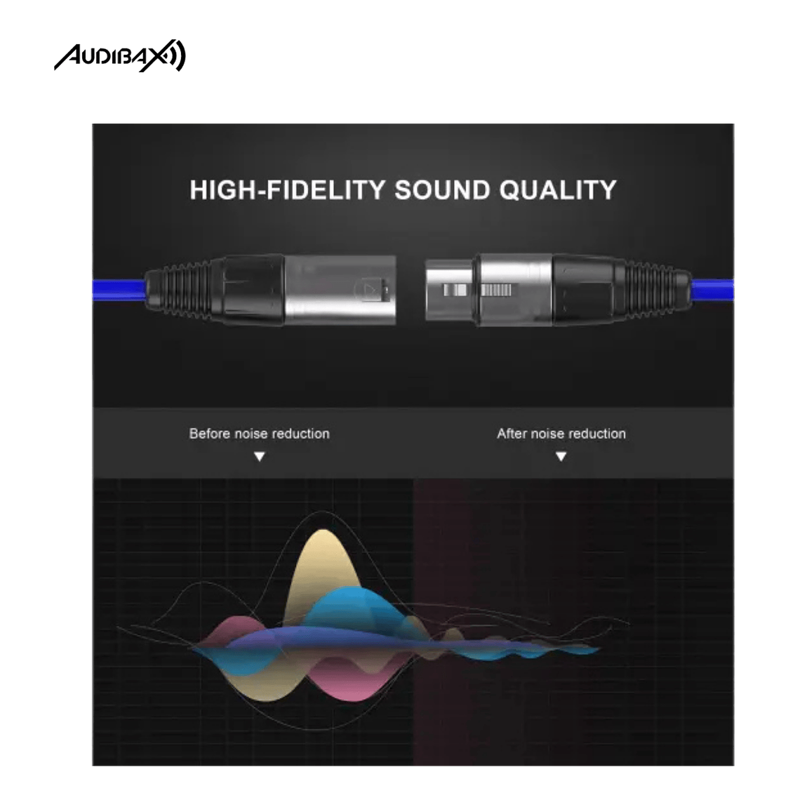 Audibax Silver XLR Cabo Macho - XLR Fêmea 3 Metros Azul 4