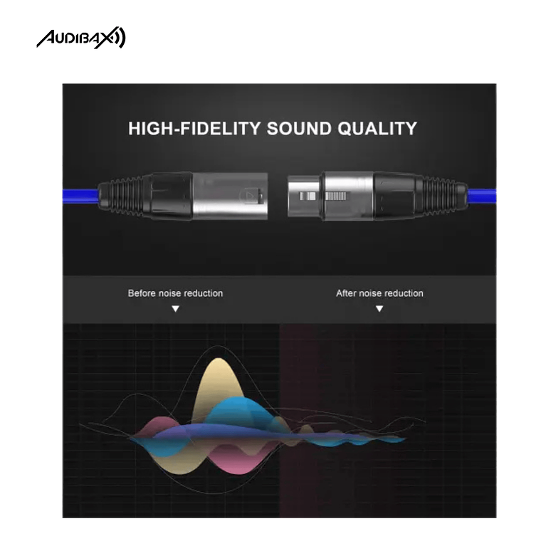 Audibax Silver XLR Cabo Macho - XLR Fêmea 3 Metros Azul 4