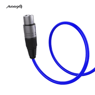 Audibax Silver XLR Cabo Macho - XLR Fêmea 3 Metros Azul