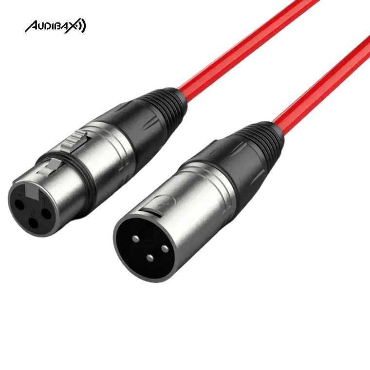 Audibax Silver XLR Cabo Macho - XLR Fêmea 3 Metros Vermelho 1