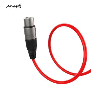 Audibax Silver XLR Cabo Macho - XLR Fêmea 3 Metros Vermelho