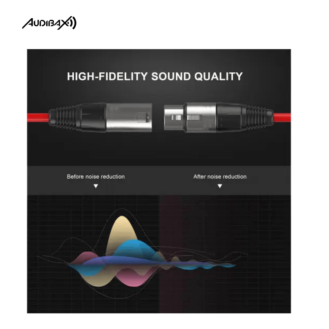 Audibax Silver XLR Cabo Macho - XLR Fêmea 6 Metros Vermelho 4