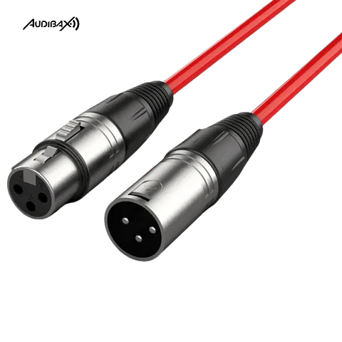 Audibax Silver XLR Cabo Macho - XLR Fêmea 6 Metros Vermelho