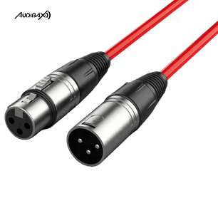 Audibax Silver XLR Cabo Macho - XLR Fêmea 6 Metros Vermelho