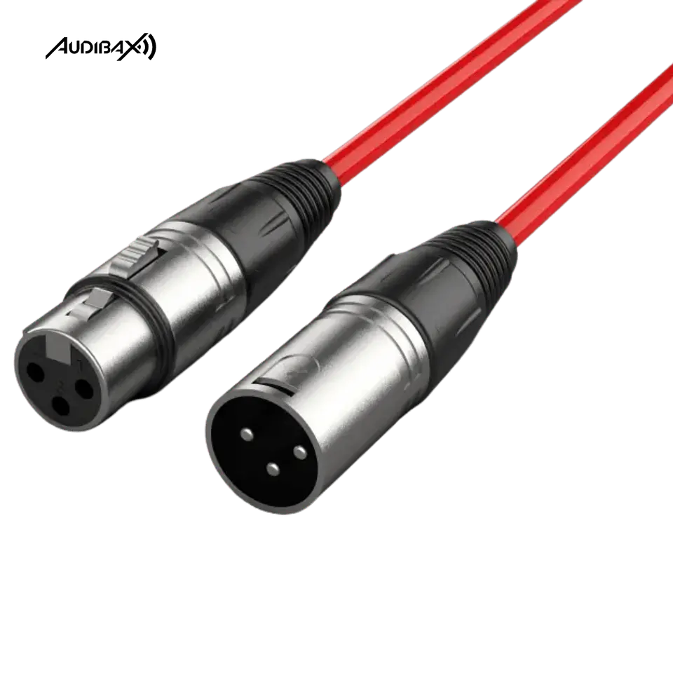Audibax Silver XLR Cabo Macho - XLR Fêmea 6 Metros Vermelho 1