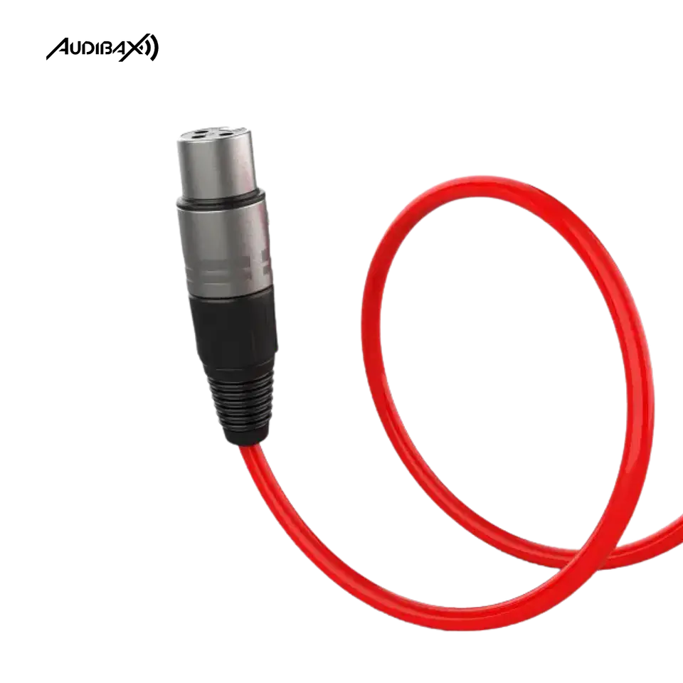 Audibax Silver XLR Cabo Macho - XLR Fêmea 6 Metros Vermelho 2