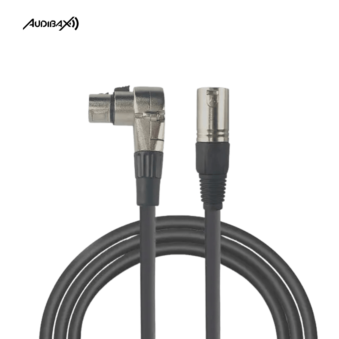 Audibax Silver XLR Cabo Macho - XLR Fêmea Inclinado 50 cm Preto 1