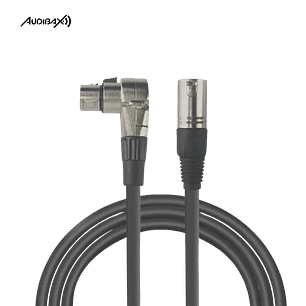 Audibax Silver XLR Cabo Macho - XLR Fêmea Inclinado 50 cm Preto