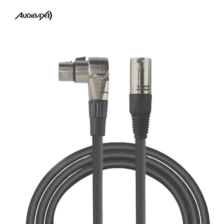 Audibax Silver XLR Cabo Macho - XLR Fêmea Inclinado 50 cm Preto 1