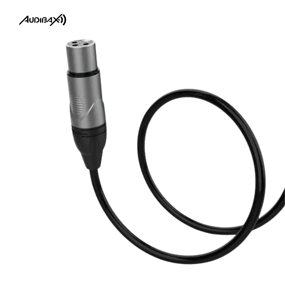 Audibax Silver XLR Fêmea para Mono Jack 3 Metros Preto 3