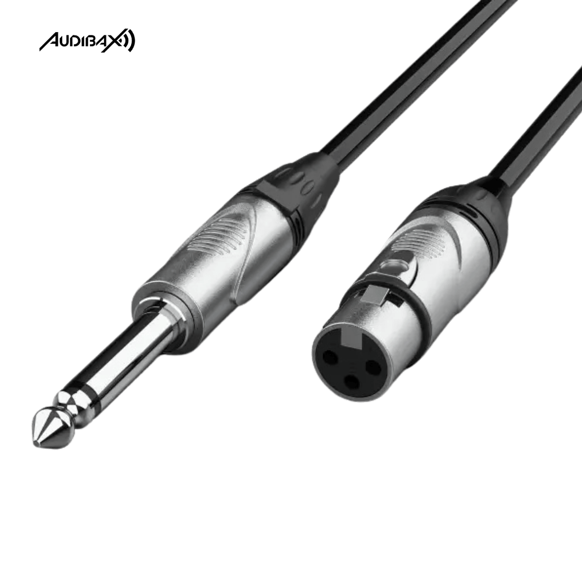Audibax Silver XLR Fêmea para Mono Jack 3 Metros Preto 1