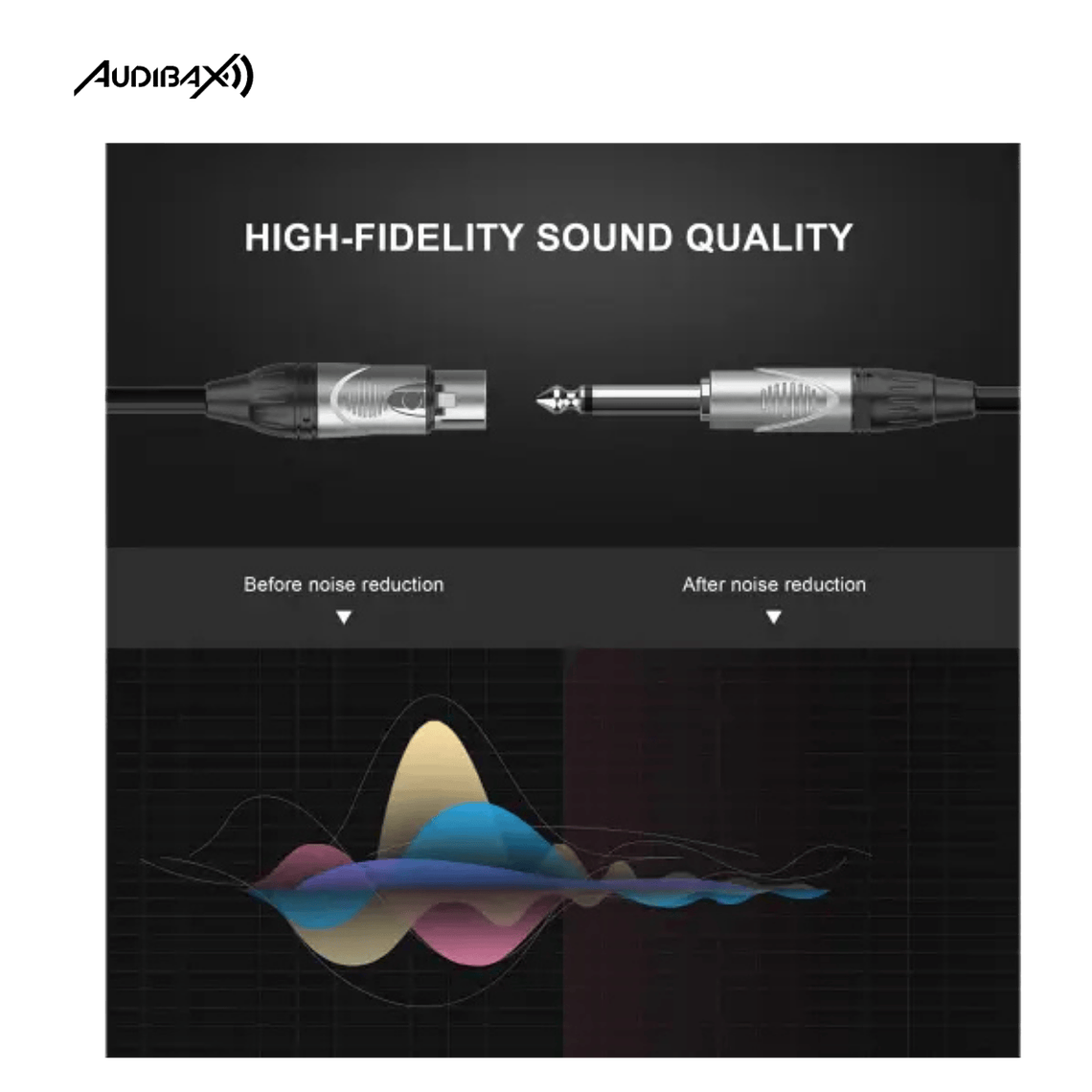 Audibax Silver XLR Fêmea para Mono Jack 0,90 Metros Preto 4