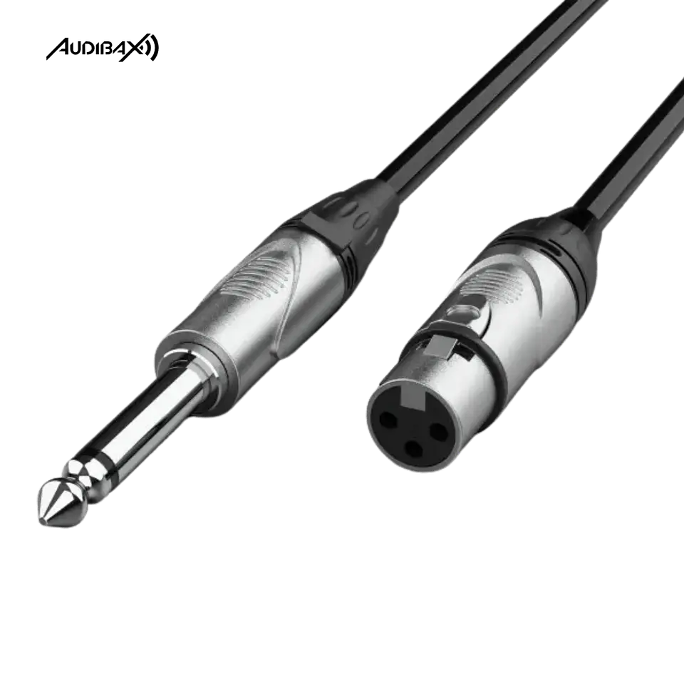 Audibax Silver XLR Fêmea para Mono Jack 0,90 Metros Preto 1