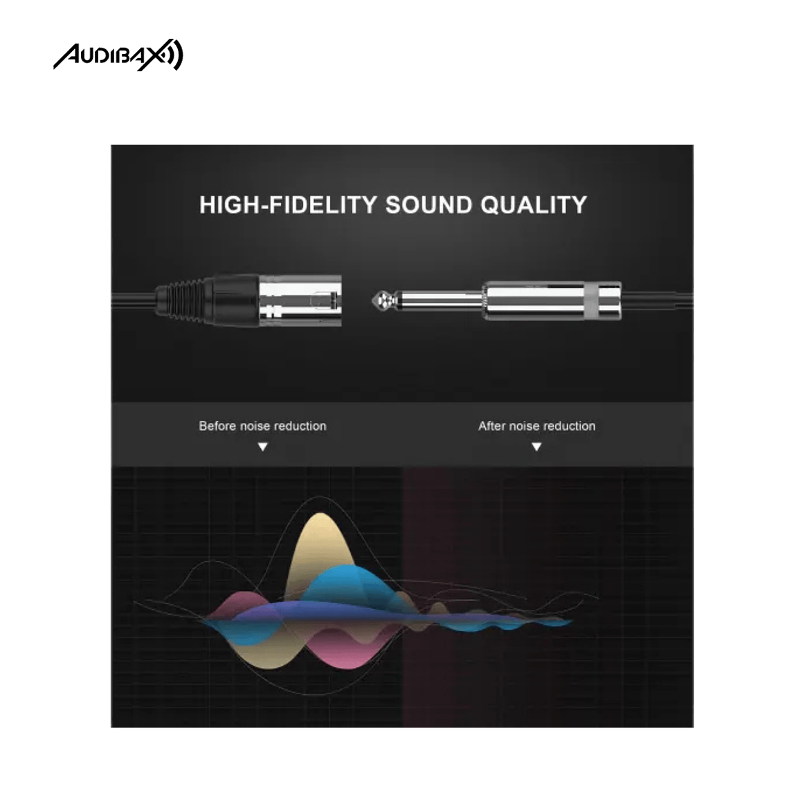 Audibax Silver Cabo XLR Macho para Jack Mono Preto de 1,5 Metros 4