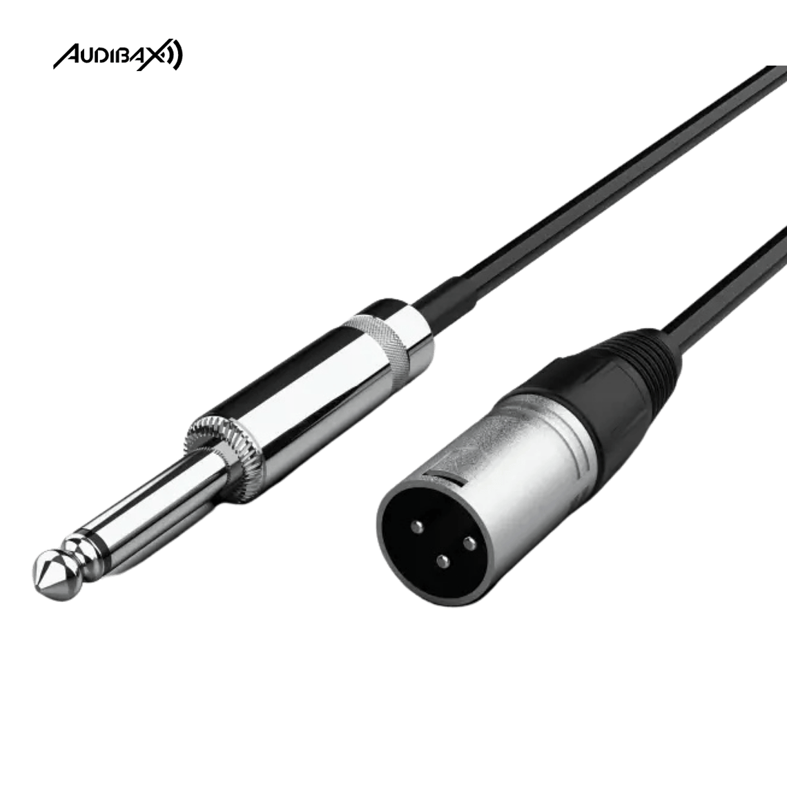Audibax Silver Cabo XLR Macho para Jack Mono Preto de 1,5 Metros 1