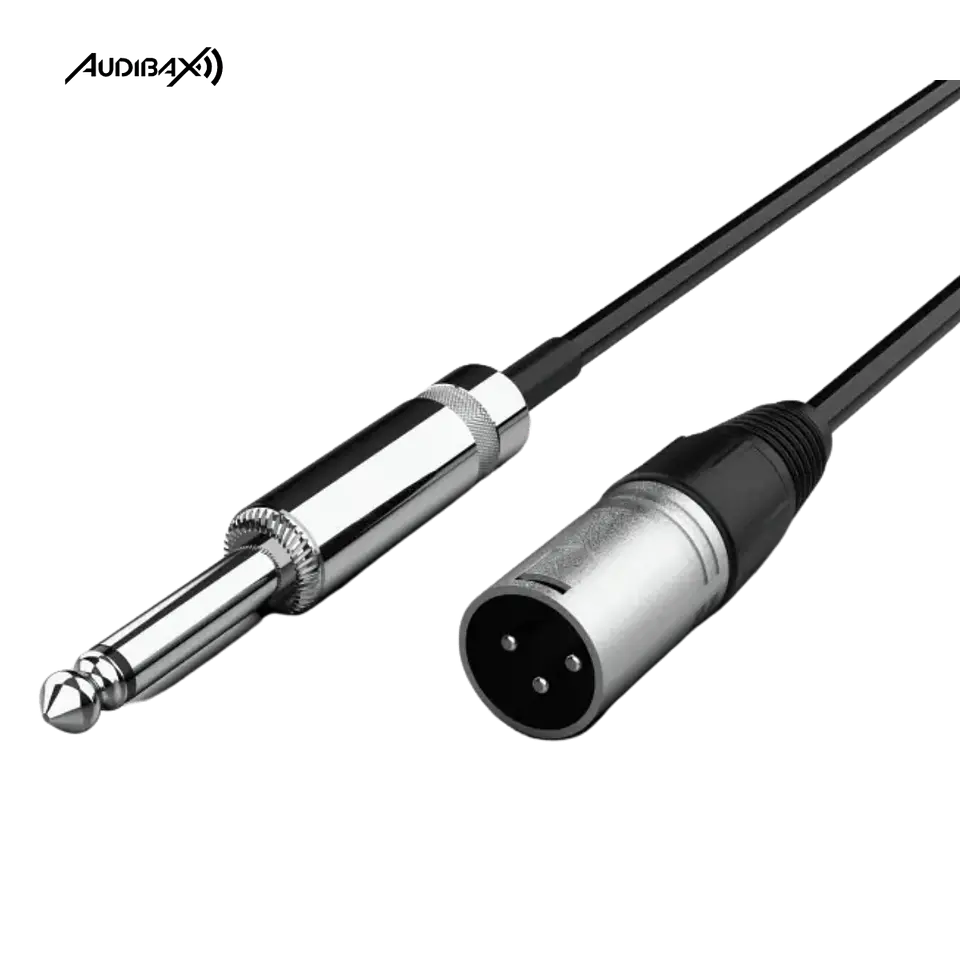 Audibax Silver Cabo XLR Macho para Jack Mono Preto de 1,5 Metros 1