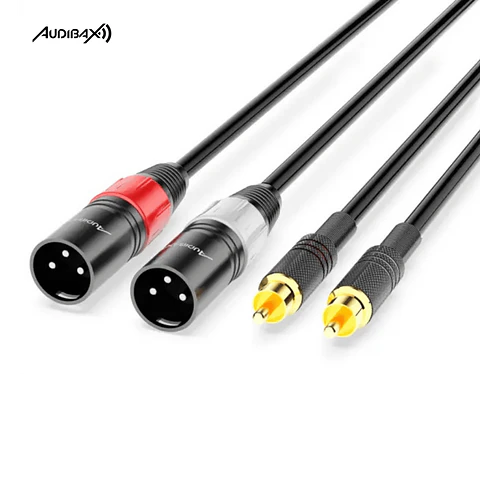 Audibax Silver Black Cabo 2 x XLR macho para 2 x RCA 1,5 metros