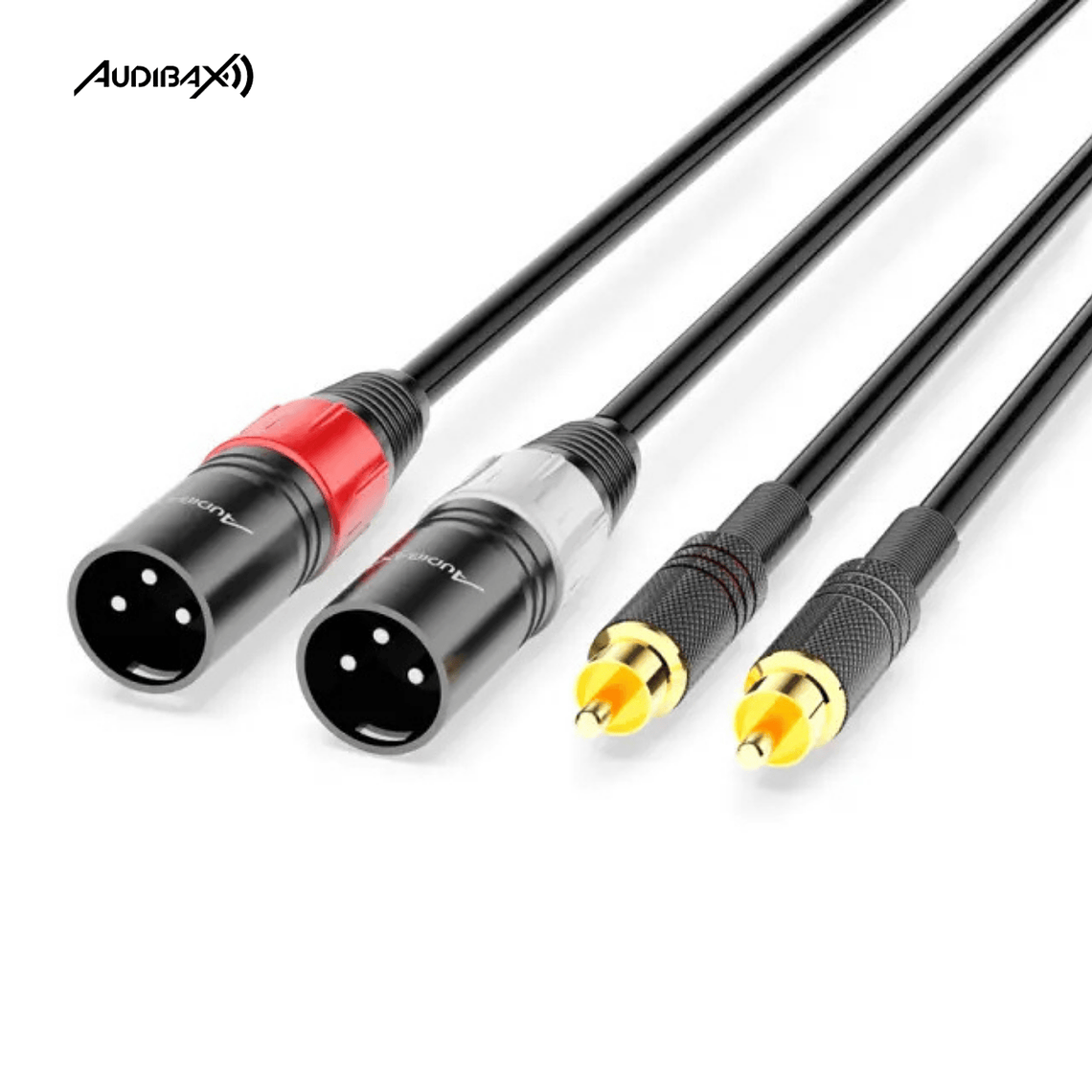 Audibax Silver Black Cabo 2 x XLR macho para 2 x RCA 1,5 metros 1