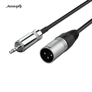 Audibax Silver Cabo XLR Macho para Minijack stereo 1,5 Metros Preto