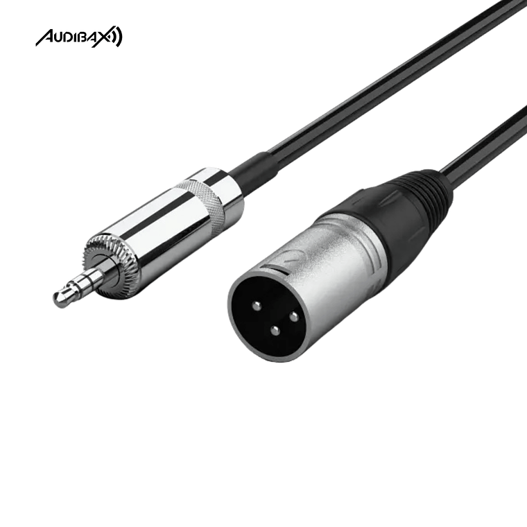 Audibax Silver Cabo XLR Macho para Minijack stereo 1,5 Metros Preto 1