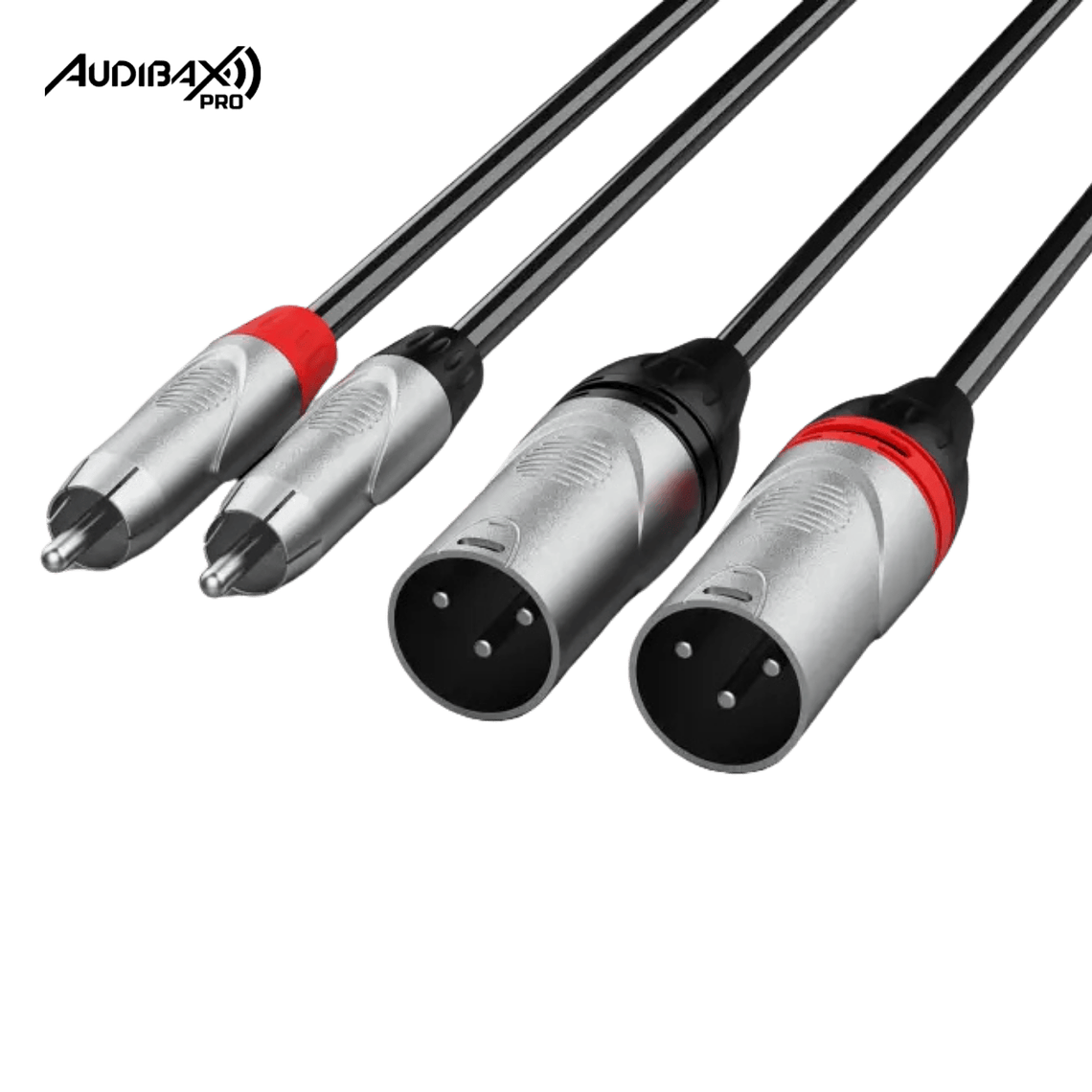 Audibax Pro Cable 2 XLR macho para 2 RCA 3 metros preto 1