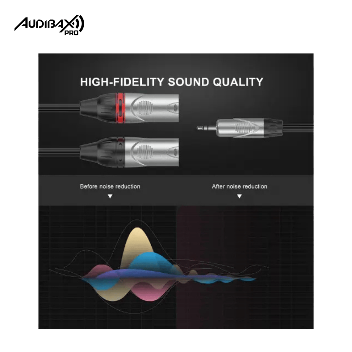 Audibax Pro Cabo 2 XLR macho para Minijack stereo 3 metros preto 3