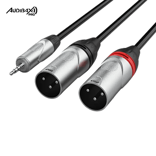 Audibax Pro Cabo 2 XLR macho para Minijack stereo 3 metros preto