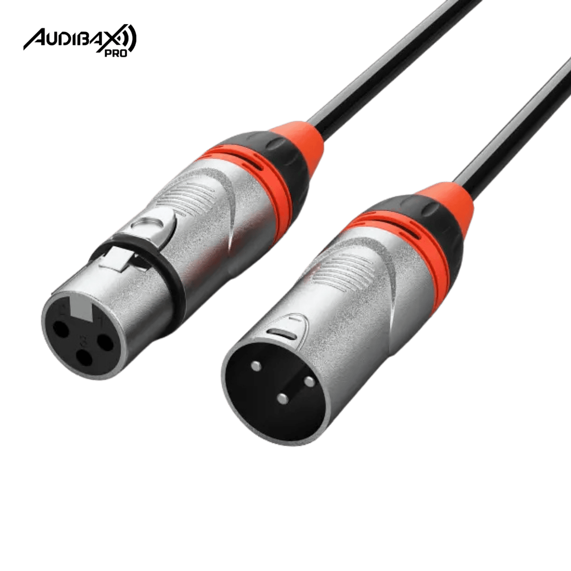 Audibax Pro Cabo XLR macho para XLR fêmea 3 metros preto 1