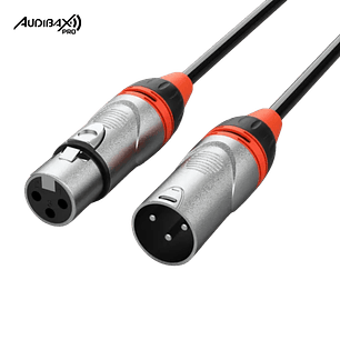 Audibax Pro Cabo XLR macho para XLR fêmea 3 metros preto