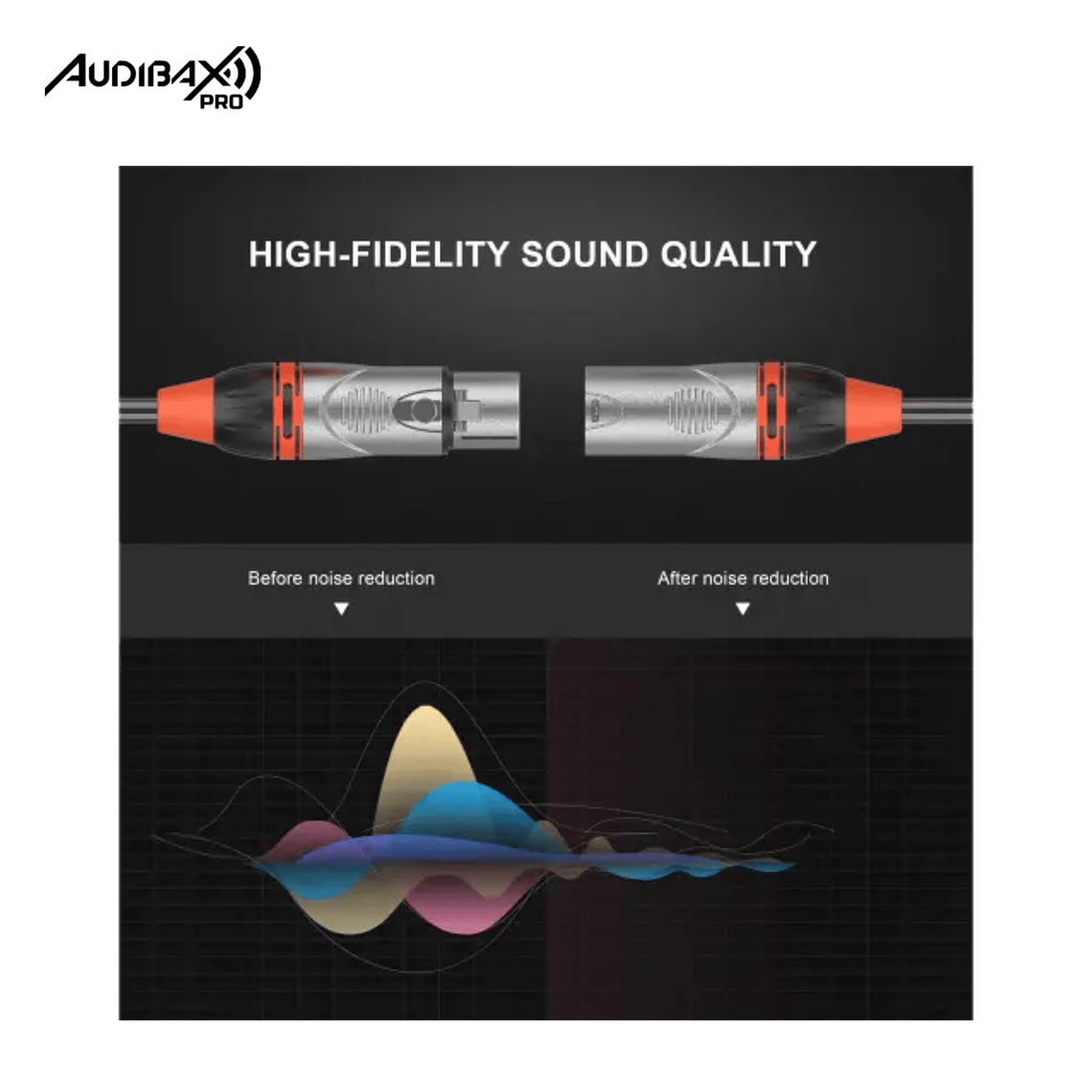 Audibax Pro Cabo XLR macho para XLR fêmea 10 metros preto 4