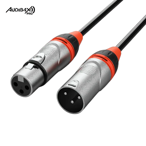 Audibax Pro Cabo XLR macho para XLR fêmea 20 metros preto